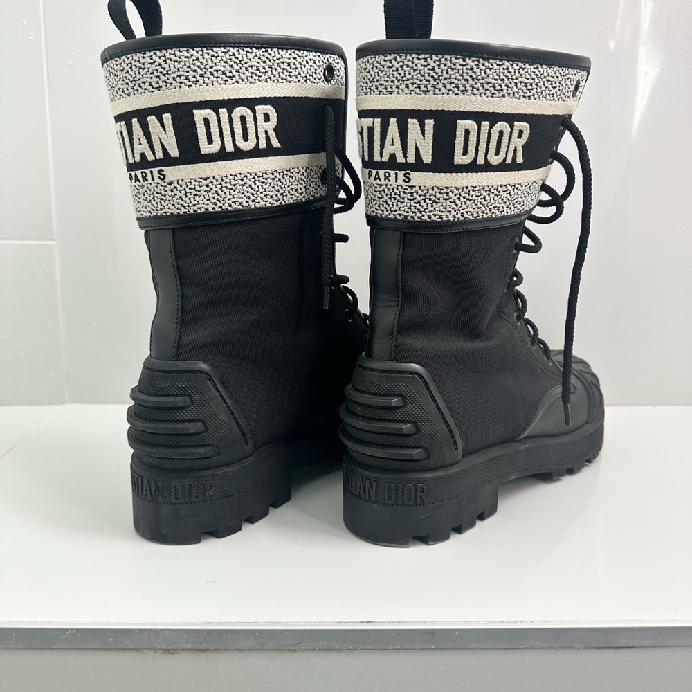 Dior Black Leather Lace-Up Boots